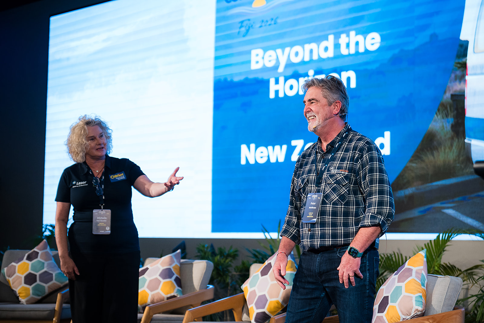 On stage at the Laser Advantage Conference in Fiji, 2026