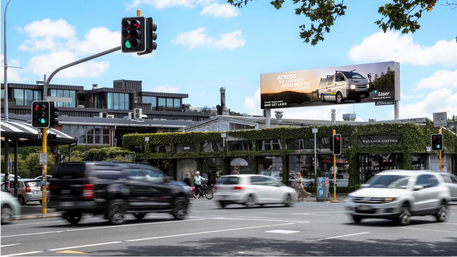 Laser Across the Country, Around the Corner billboard