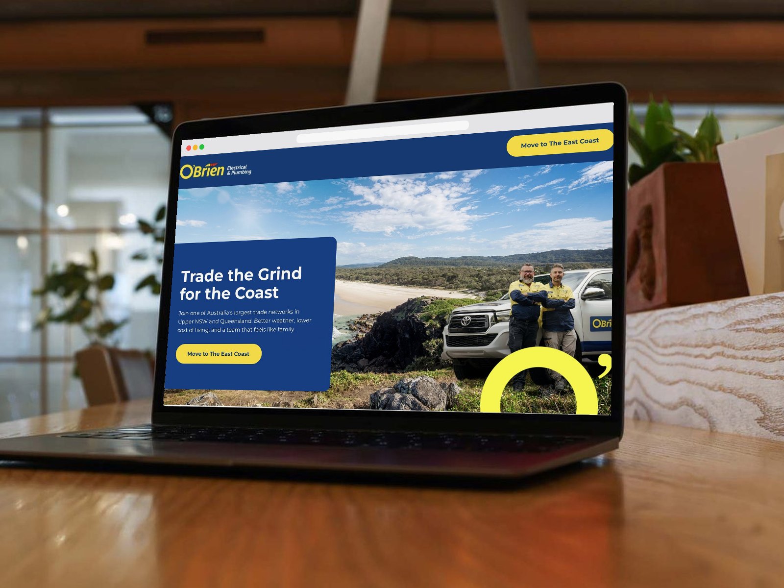 Trade the Grind for the Coast landing page