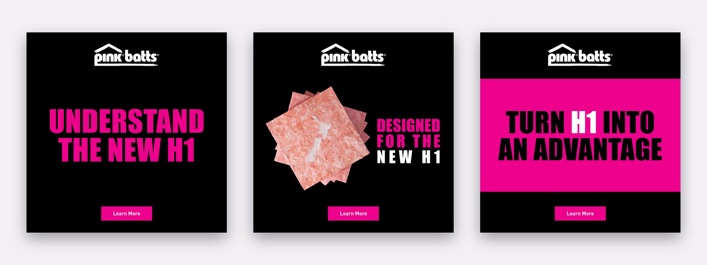 Three Pink Batts H1 static ads