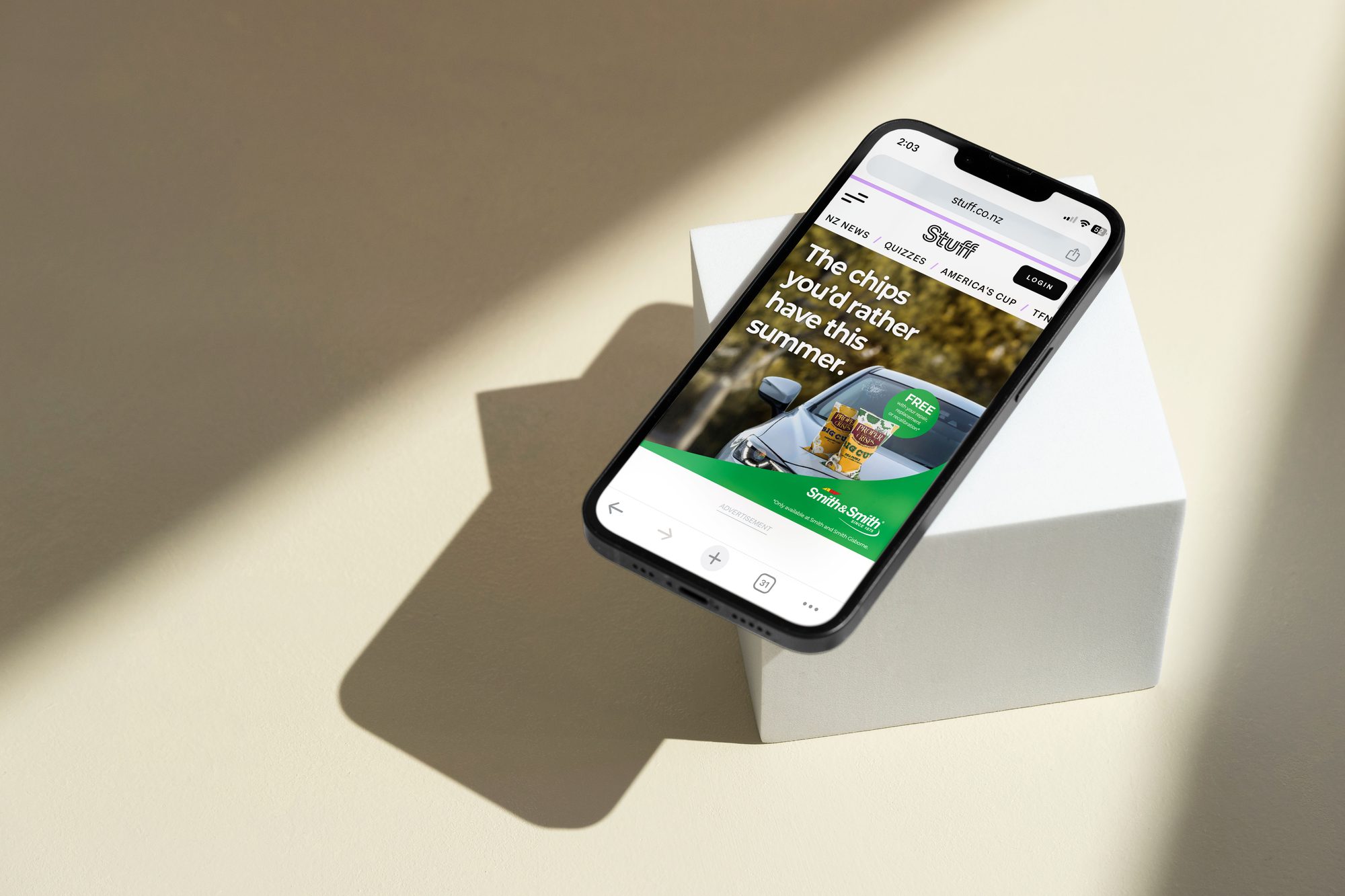 Smith & Smith summer digital ad on a phone