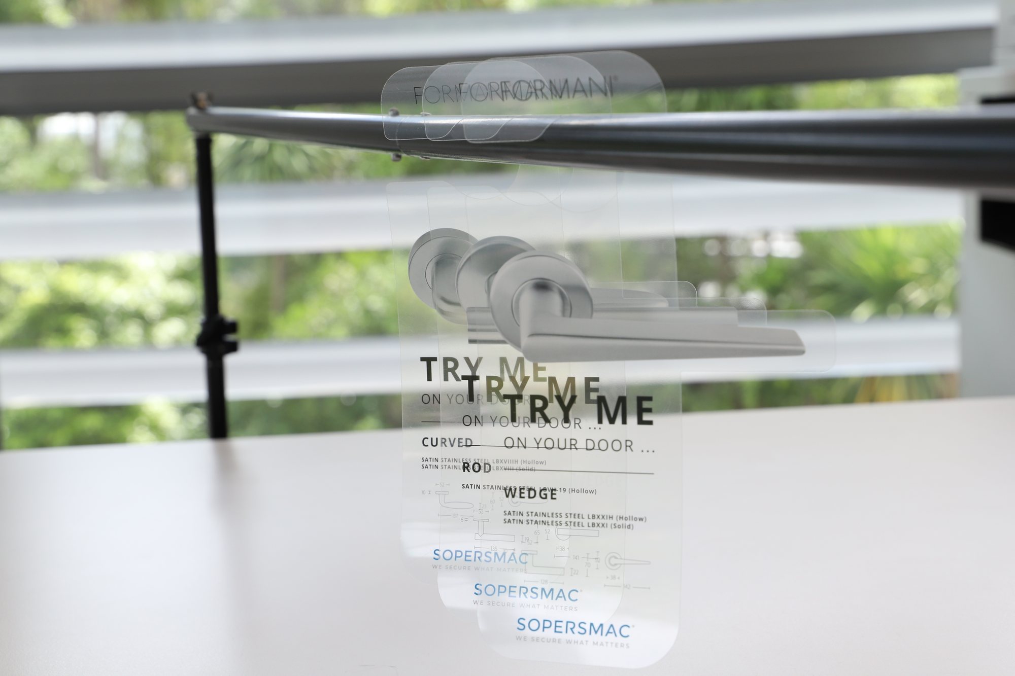 Sopersmac door hangers in daylight