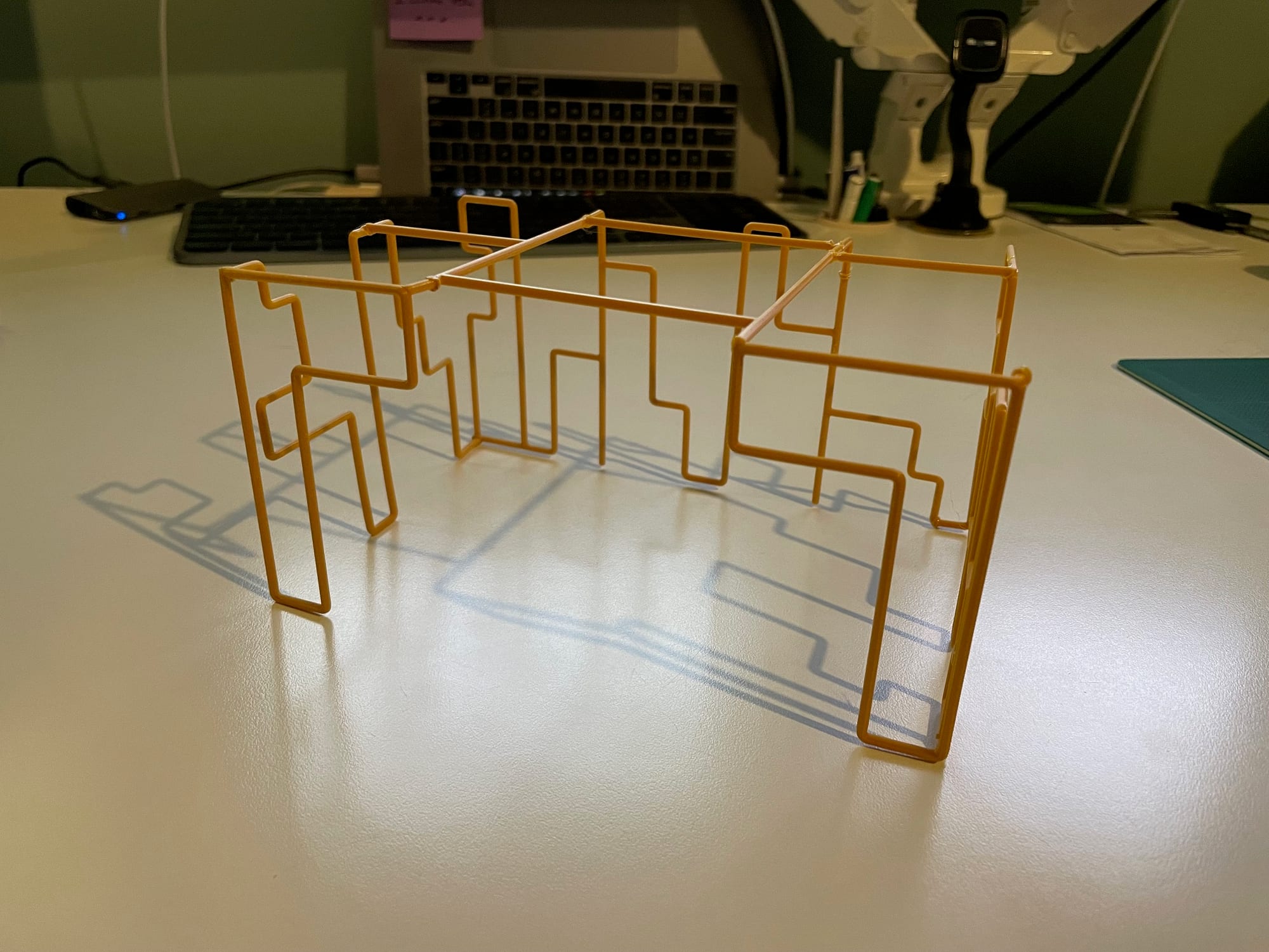 A 3D printed scale model of the Lasercon stand frame