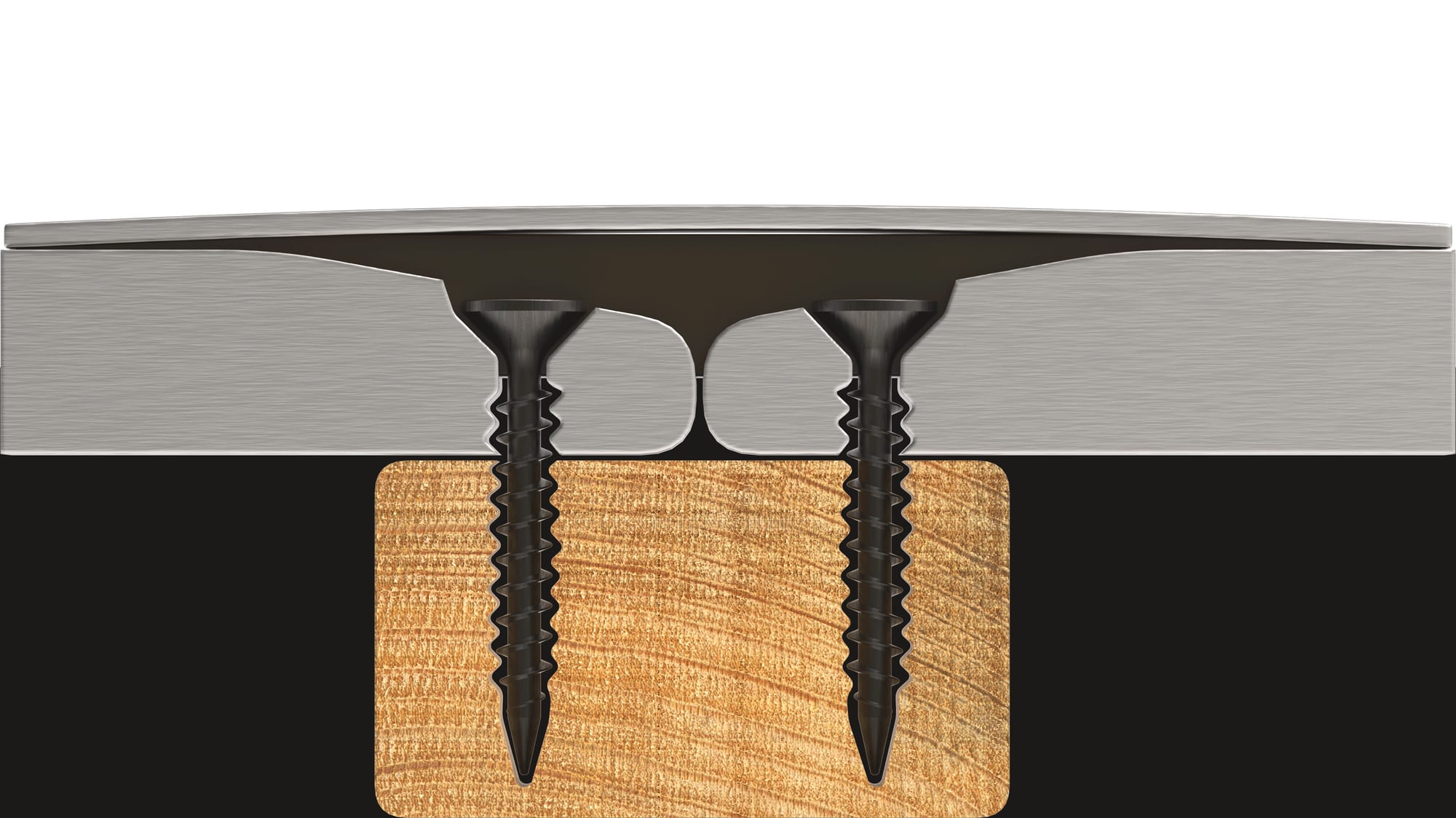 Cross-section render of a screw fixing through a GIB Rondo batten